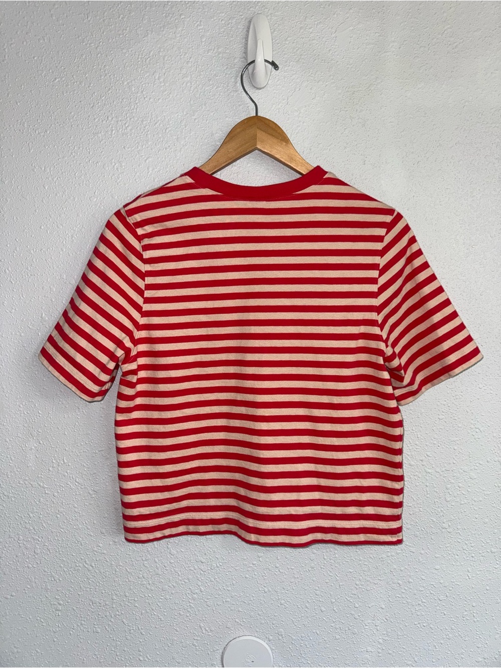 Red and White Striped Short Sleeve Tee - Picture 4 of 13